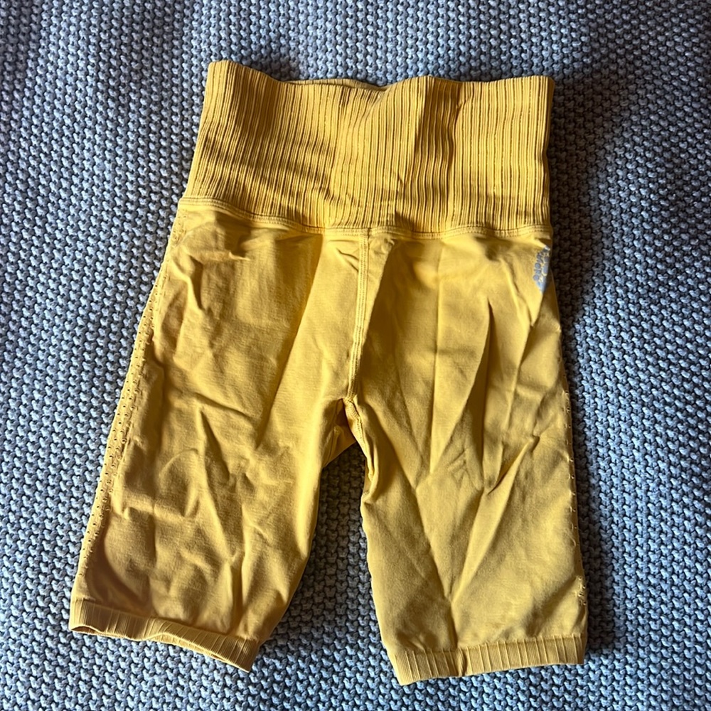 Yellow FP Movement Free People Good Karma Biker Shorts